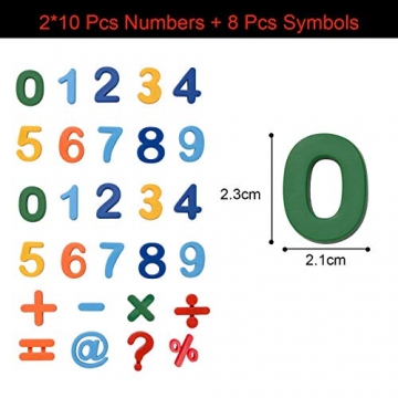 ZITFRI Magnetische Buchstaben und Zahlen für Kinder 106 Stück Alphabet Magnete Nummer Spielzeug Lernspielzeug: 78 Buchstaben, 20 Zahlen und 8 Symbole - 5