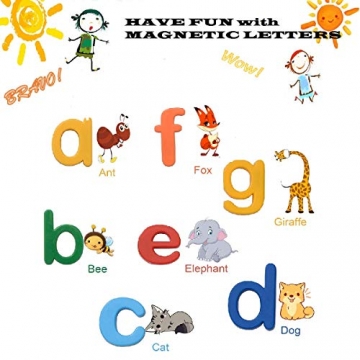 ZITFRI Magnetische Buchstaben und Zahlen für Kinder 106 Stück Alphabet Magnete Nummer Spielzeug Lernspielzeug: 78 Buchstaben, 20 Zahlen und 8 Symbole - 6