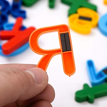 ZITFRI Magnetische Buchstaben und Zahlen für Kinder 106 Stück Alphabet Magnete Nummer Spielzeug Lernspielzeug: 78 Buchstaben, 20 Zahlen und 8 Symbole - 7
