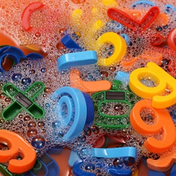 ZITFRI Magnetische Buchstaben und Zahlen für Kinder 106 Stück Alphabet Magnete Nummer Spielzeug Lernspielzeug: 78 Buchstaben, 20 Zahlen und 8 Symbole - 8