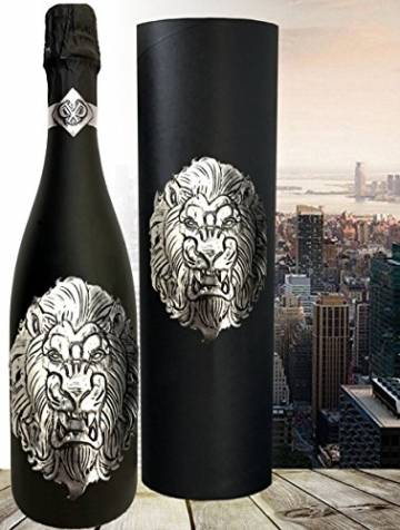 Das Sekt Geschenkset LÖWE | Luxus Cuvée mit Silber Löwen Symbol als Geschenk für Sternzeichen Löwe - 1