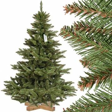 FairyTrees Weihnachtsbaum künstlich NORDMANNTANNE, grüner Stamm, Material PVC, inkl. Holzständer, 150cm - 1