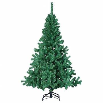 havalime Künstlicher Weihnachtsbaum, Christbaum - Ausklappbare Zweige aus PVC, Stamm aus Metall, inklusive Plastikfuß (210 cm) - 1