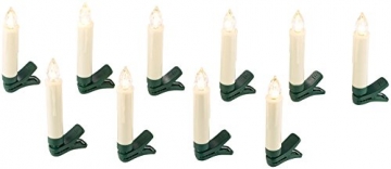 Lunartec Lichterkette kabellos: 30er-Set LED-Weihnachtsbaum-Kerzen mit IR-Fernbedienung, Timer, weiß (Kabellose Weihnachtskerzen) - 5