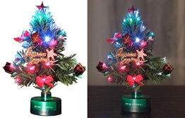 PEARL Mini Weihnachtsbaum: LED-Weihnachtsbaum mit Glasfaser-Farbwechsler (LED Weihnachtsbaum klein) - 1
