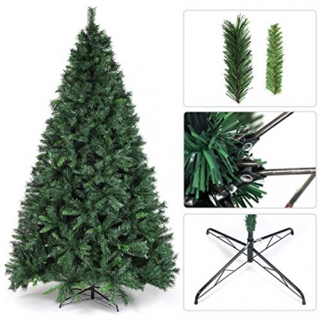 SALCAR Weihnachtsbaum künstlich 270cm mit 1468 Spitzen, Tannenbaum künstlich Schnellaufbau inkl. Christbaum-Ständer, Weihnachtsdeko - grün 2,7m - 4
