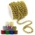 Sepkina Perlenband Perlenkette Baumschmuck Weihnachsbaum Perlengirlande Perlenschnur Weihnachten Advent Hochzeit Deko Tischdeko Meterware 10 Meter Gold (S-P6-03-gold-10m) (0,90€/m) - 1