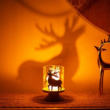 Sziqiqi 2er Set Vintage Kerzenleuchter Kerzenständer Kerzenhalter Windlichthalter aus Metall für Stumpenkerzen, Hurricane Kerzenständer Dekoration für Party Weihnachten Tisch Mantel Kamin, Weiß - 3