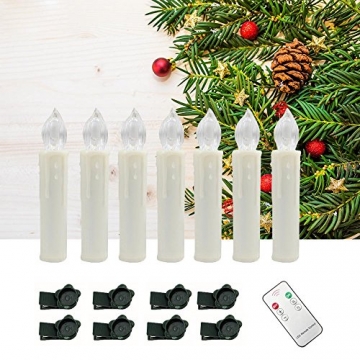 SZYSD 20Stk LED Weihnachtskerzen Kerzen Lichterkette Kabellos Christbaum Baumkerzen Warmweiß - 4
