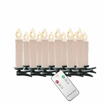 SZYSD 20Stk LED Weihnachtskerzen Kerzen Lichterkette Kabellos Christbaum Baumkerzen Warmweiß - 1