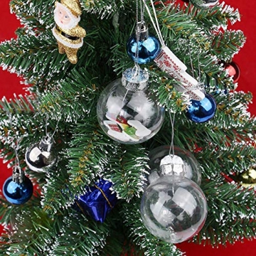 Warmiehomy 5 x Christbaumkugeln aus klarem Glas befüllbare Ornamente für Weihnachten Party Geburtstag Hochzeit Dekoration, Glas, farblos, 10cm - 3