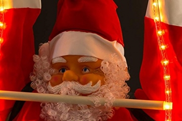 Weihnachtsmann auf Leiter 120/200cm mit LED beleuchtet innen/außen von Gartenpirat® - 2