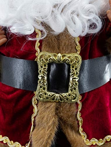 Weihnachtsmann Figur hochwertig mit Geschenken 60cm weinrot Samt-Optik Deko Nikolaus Santa Claus Dekofigur Weihnachtsdeko detailreich - 8