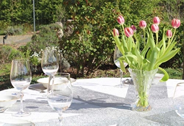 AmaCasa Vlies Tischband Tischläufer Flower Vlies Hochzeit Kommunion 23cm/25m Rolle (Silber, Vlies) - 5