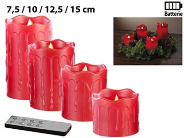 Britesta Adventkranz: Adventskranz mit roten LED-Kerzen, goldfarben geschmückt (Adventskranz mit LED-Beleuchtung) - 7