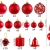 Brubaker Christbaumkugel Set mit Tannenzapfen, Weihnachtsglocken, Geschenken, Christbaumspitze - Christbaumschmuck - 101 Teile - Rot - 2