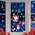 CENXINY Fensterbilder Weihnachten Selbstklebend und Wiederverwendbar, Fensterdeko Weihnachten Fensterfolie aus PVC inkl. 2 Weihnachtliche- & 2 Schneeflockenaufkleber, Elektrostatisches Prinzip - 1