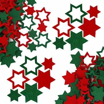 FHzytg 120 Stück Filz Sterne, Tischdeko Weihnachten Filz Weihnachten Sterne Filz, Filz Sterne Weihnachten Streudeko Sterne Filz, Weihnachtsdeko Tischdeko Streudeko Sterne Filz Weihnachten - 1