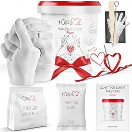 GipsME 3D Handabdruck Set für Paare - Alginat Gipsabdruckset - Partner und Pärchen Geschenke für Erwachsene als Muttertag, Hochzeitstag, Jahrestag-Geschenk für Sie und Ihn - 1