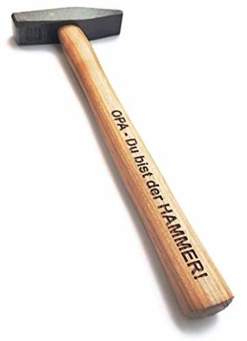 Hammer mit Gravur: OPA - Du bist der HAMMER! | deutsches Qualitätswerkzeug in Berlin graviert | verdammt praktisches Geschenk für den besten Großvater der Welt - 1