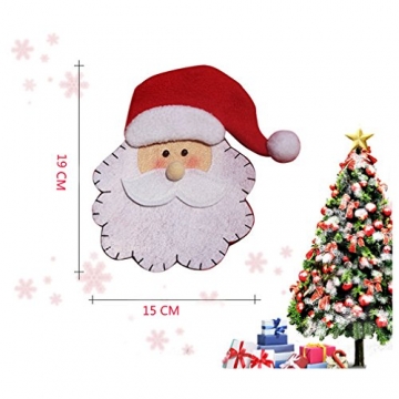 HENGSONG 4 Stücke Weihnachtsmann Weihnachten Deko Bestecktasche Besteckbeutel Besteckhalter für Weihnachten - 6