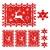 HOWAF Weihnacht Tischdeko Tischset abwaschbar aus Filz 8er Set - 4 Rot Rentier Schneeflocke Motiv Tischuntersetzer Platzset (34x26 cm) + 4 Glas Untersetzer + Platzdeckchen abwischbar - 1