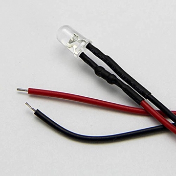 LAOMAO 20x 5mm Leds mit 20cm Kabel 12 Volt DC/Led fertig verkabelt (weiß) - 4