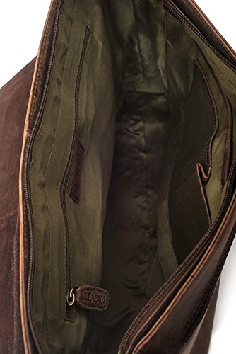 LEABAGS Oxford Umhängetasche Laptoptasche 15 Zoll aus Leder im Vintage Look, Maße (BxHxT): ca. 38x31x10 cm, Braun Like Muskat - 4