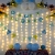 LED Fenster Vorhang Lichter, Foto Hintergrund Lichter Warmweiße Twinkle Lichterketten mit Fernbedienung für Hochzeitsfeier Schlafzimmer Wand Weihnachten 6,5 x 5 ft - 3