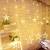 LED Lichterkette mit LED Kugel 12 Sterne 138 Leuchtioden Lichtervorhang Sternenvorhang 8 Modi Innen & Außenlichterkette Wasserdicht dekoration für Weihnachten Deko Festival Zimmer Fenster - Warmweiß - 1