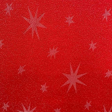 Lurex Tischdecke Sterne Farbe & Größe wählbar - Eckig 130x260 cm Rot - dezent glitzernd Tischdecke Weihnachten - 4