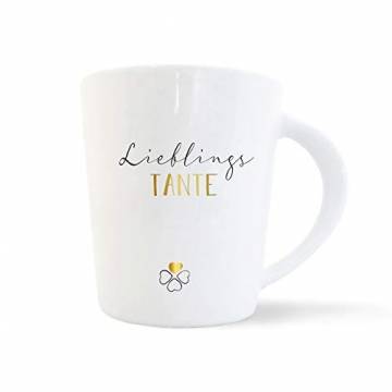 mintkind® Kaffeebecher Lieblingstante | Geschenk-Idee für die Tante | Porzellan-Tasse als Geschenk für die Beste Tante zum Geburtstag, zu Ostern, zu Weihnachten oder als Dankeschön - 1