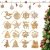 O-Kinee Weihnachtsbaumschmuck Holz, 16 Stück Christbaumschmuck Mit Hanfseil und beweglichen Holzperlen, 7.5cm - 1
