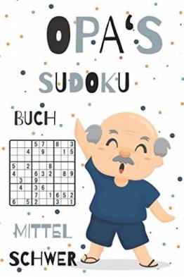 OPA‘S SUDOKU BUCH MITTEL SCHWER: A5 SUDOKU BUCH 100 Sudoku-Rätsel mit Lösungen | mittel-schwer | Tolles Rätselbuch | ... für Senioren | Geschenkidee für deinen Opa - 1