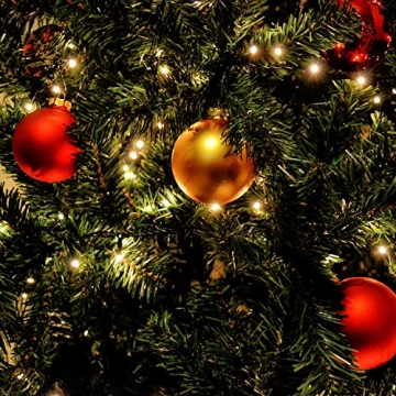 SALCAR Christbaumbeleuchtung mit Ring, Weihnachtsbaum-Überwurf-Lichterkette mit 8 Girlanden 280er LED Lichterkette Wasserdicht für 150cm 180cm 240cm baum, tannenbaum, grüngürtel, busche - Warmweiß - 3