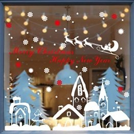 Schneeflocken Fensterdeko Weihnachten Aufkleber Schneeflocken Fensterbild Weihnachtsdeko Weihnachten Fensterdeko Set DIY Weihnachtsdeko Winter Dekoration für Türen Schaufenster PVC Fensterdeko Set - 1