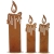 SIDCO Kerze Edelrost 3 x Rostoptik Kerzen rustikal Kerzenset Rostdeko Garten Deko - 2