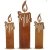 SIDCO Kerze Edelrost 3 x Rostoptik Kerzen rustikal Kerzenset Rostdeko Garten Deko - 1