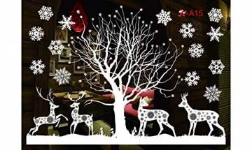 Sinwind Weihnachten Fenstersticker, Fensteraufkleber PVC Fensterbilder Weihnachten Fensterdeko selbstklebend Fensterfolie Weihnachtsdekoration (110cmX38cm) (Weihnachten 8) - 1