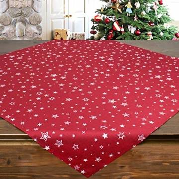 Tischdecke Snow rot, 85x85 cm, Moderne Mitteldecke zu Weihnachten - 1