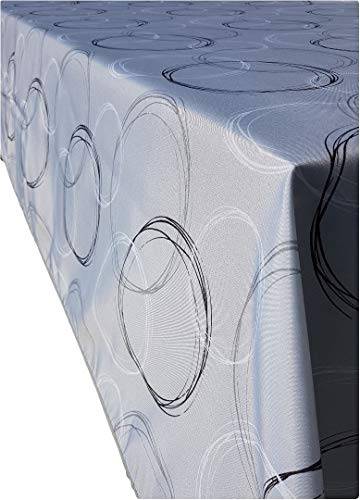 Valia Home Tischdecke Tischtuch Tafeldecke schmutzabweisend wasserabweisend Lotuseffekt pflegeleicht eckig für drinnen und draußen 140 x 240 cm grau - 1