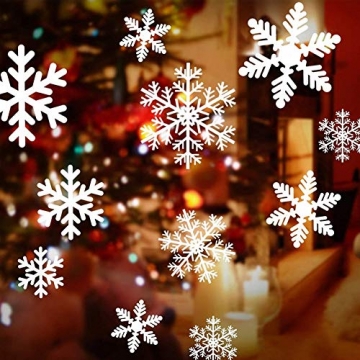 Weihnachts Schneeflocken Fensterbild Abnehmbare Fensterdeko Statisch Haftende PVC Aufkleber Winter Dekoration für Türen,Schaufenster, Vitrinen, Glasfronten - 3