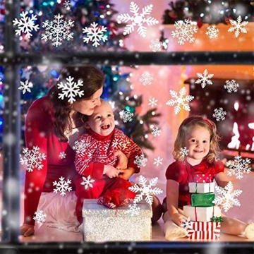 Weihnachts Schneeflocken Fensterbild Abnehmbare Fensterdeko Statisch Haftende PVC Aufkleber Winter Dekoration für Türen,Schaufenster, Vitrinen, Glasfronten - 4