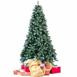 Weihnachtsbaum Künstlich 180cm / 210cm Künstlicher Weihnachtsbaum Grün Christbaum Schnellaufbau Material PVC Tannenbaum künstlich mit Metallständer für Weihnachtsdeko (Farbe B, 210cm) - 1