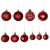 Wohaga Weihnachtskugel-Set Christbaumkugeln Baumschmuck Weihnachtsbaumschmuck Baumkugeln, Farbe:Rot, Größe:50 - 3