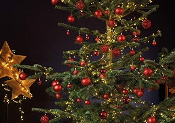 WOMA Christbaumkugeln Set in 14 weihnachtlichen Farben - 50 & 100 Weihnachtskugeln Rot aus Kunststoff - Gold, Silber, Rot & Bronze / Kupfer UVM. - Weihnachtsbaum Deko & Christbaumschmuck - 4