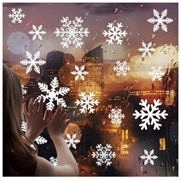 Yuson Girl 108 Stk Schneeflocken Fensterbild Abnehmbare Weihnachten Aufkleber Fenster Weihnachten Deko Wandtattoo Weihnachten Statisch Haftende PVC Aufkleber - 2