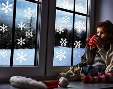 Yuson Girl 108 Stk Schneeflocken Fensterbild Abnehmbare Weihnachten Aufkleber Fenster Weihnachten Deko Wandtattoo Weihnachten Statisch Haftende PVC Aufkleber - 4