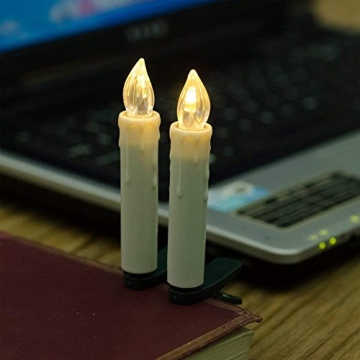 10PCS Weihnachtskerzen LED Kabellos Timer Kerzen mit Fernbedienung, abnehmbare Clips/Suckers / Nadeln und einstellbare Helligkeit, perfekt für Indoor, Glaswände, im Freien und Weihnachtsbäume - 7