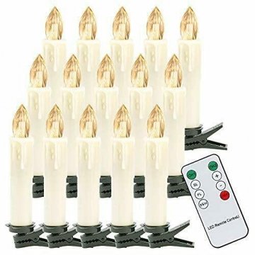 30X LED Weihnachtskerzen mit Fernbedienung Timer Warmweiß Dimmbar Kerzen Weihnachtskerzen Christbaumkerzen Kabellos - 1